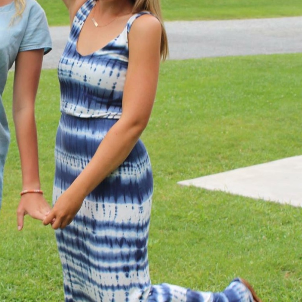 Blue and white maxi dress. Size XS. Lightly worn.